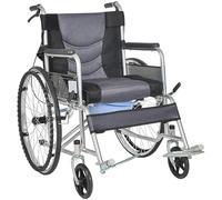 Silla De Ruedas Transit Silla De Viaje Plegable con Inodoro Ancianos Discapacitados Viaje Portátil Coche Ligero Carro Ultraligero Cojín De Doble Capa Rojo/Gris