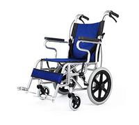 Silla de ruedas,Transporte Conducir Brazos médicos y Patas para Descansar Scooter Autopropulsado Manual Plegable,Azul