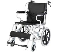 silla de ruedas Transporte en silla de ruedas ultraligero Sillas de ruedas ligeras con freno de mano Silla de ruedas manual Silla plegable portátil 220 libras silla ruedas