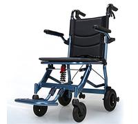 Silla de Ruedas,Trolley para Personas Mayores,Plegable de Aluminio,Reposapiés y Reposabrazos Abatibles,Para Adultos y Minusválidos y Ancianos