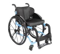 Silla de ruedas ultraligera, silla deportiva plegable con reposapiés ajustable y ancho de asiento, diseño portátil y compacto para transporte