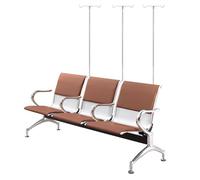 Silla de sala de espera de 3 plazas con soporte, silla de flebotomía con reposabrazos y respaldo, asiento acolchado de poliuretano