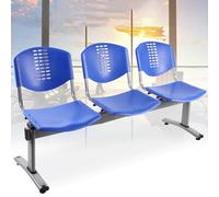 Silla de Sala de Espera de 3 Plazas, Sillas for Áreas de Espera, Asiento de Banco Sustituto con Respaldo Transpirable, Estructura de Metal, for Peluquerías, Clínicas, Bibliotecas, Escuelas, Estadios