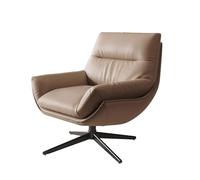 Silla de salón con rotación de 360° de piel ecológica, cómoda silla de lectura con marco de acero al carbono para dormitorio, sala de estar, dormitorio