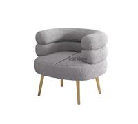 Silla de salón de piel de oveja sintética, sillón gris acogedor y elegante para relajarse y leer, decoración moderna del hogar, muebles de piel sintética suave