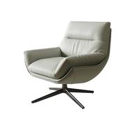 Silla de salón para dormitorio, rotación de 360°, piel ecológica, cómoda silla de lectura, marco de acero al carbono, costura de doble cara, sillas individuales para dormitorio, sala de estar