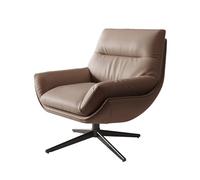 Silla de salón para dormitorio, rotación de 360°, piel ecológica, cómoda silla de lectura, marco de acero al carbono, costura de doble cara, sillas individuales para dormitorio, sala de estar