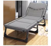 Silla de salón plegable con patrón de pata de gallo, cuna de camping portátil con respaldo ajustable y colchón, tumbonas de patio, para tomar el sol, 170 x 56 cm, cuna de camping plegable