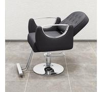 Silla de salón reclinable hidráulica de alta resistencia, silla giratoria de 360 grados, cómodas sillas de estilista con reposapiés, equipo de belleza para spa, peso máximo de carga: 330 lb(Black,B)