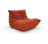 Silla de salón suave de mohair, color beige, silla de sofá perezoso junto a la chimenea para una relajación acogedora (naranja, 85 cm)