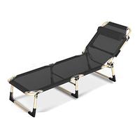 Silla de salón, tumbona plegable, tumbonas de sol portátiles al aire libre, sillas plegables plegables, sillas de salón de jardín de playa soporta 200 kg-azul+almohadilla 3D Vida interesante (Teslin