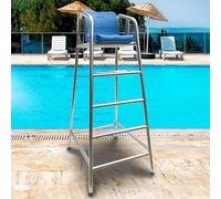 Silla De Salvamento Sillas De Socorrista Desmontables Para Piscina, Asiento De Árbitro De Larga Duración Para Campo De Competición/ Silla De Socorrista De Acero Inoxidable 304 Para Parque Acuático ( C