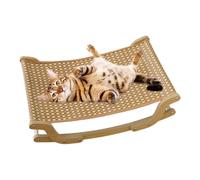 Silla de sisal para gatos, 21,46 x 14,29 x 6,1 pulgadas, para verano, refrigeración y disipación del calor, cama para dormir Wooden Rocking Cât Sofa