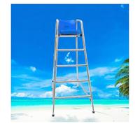 Silla de Socorrista de Piscina, Silla Salvavidas de Acero Inoxidable 304 con Barra de Estabilidad Reforzada, reposapiés y Ganchos.(85*100*180cm)