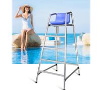 Silla de socorrista, Taburete de bar for exteriores e interiores 47,2/59,1/70,9 pulgadas alto, con orificio for sombrilla y gancho for salvavidas, cómodo for la piscina(4 steps H 180CM/70.9INCH/5.9FT)