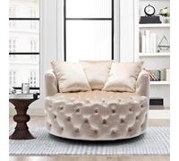 Silla de sofá giratoria ligera - Sillón de tela para sala de estar y hotel, diseño redondo, ideal para decoración del hogar y tiendas de ropa