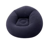 Silla de sofá hinchable genérica | Flocked PVC, 40.6 en x 40.6 x 23.6ín, Navy Blue/Red | Soft Air Couch for Living Room, Game Room, Dorm, Camping | Portable Lounger