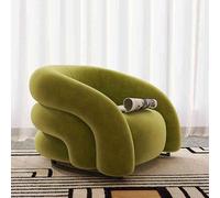 Silla de sofá Individual Acento Moderno con Brazos, cómoda Silla de sofá de sillón de Barril para Dormitorio, Oficina, Verde Completamente ensamblado LWX
