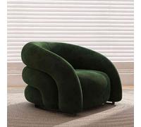 Silla de sofá Simple Acento Moderno con Brazos, cómoda Silla de sofá de sillón de Barril para Dormitorio, Oficina, Verde Oscuro Completamente ensamblado LWX
