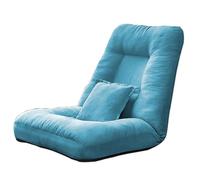 Silla de suelo ajustable de espuma viscoelástica portátil para juegos y lectura, tumbona plegable ligera, no requiere montaje, color azul, tamaño: 60 x 70 x 65 cm