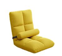 Silla De Suelo con Soporte Lumbar, 14 Posiciones Ajustables, Sofá Cama Acolchado Reclinable, Sillas Gaming para El Suelo, para Meditar, Leer Y Descansar(Yellow)