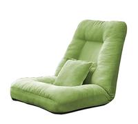 Silla de suelo de espuma viscoelástica ajustable, portátil, plegable, para juegos y lectura, no requiere montaje, color verde, 60 x 70 x 65 cm, perfecta para relajación y ocio.