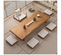 Silla de suelo de madera, mesa baja japonesa para sentarse tatami, escritorio de comedor multiusos, acabado natural que ahorra espacio