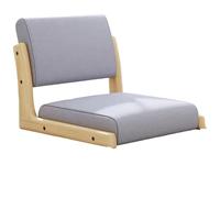 Silla de Suelo Japonesa de Madera de Caucho, Sillón Tatami Ergonómico con Respaldo, Asiento para Meditación, Lectura y Salón, Estilo Zen, Madera Maciza(G(Technical fabric))