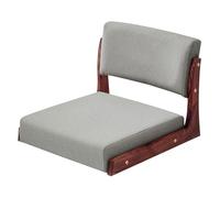 Silla de suelo sin patas de estilo japonés con respaldo, silla tatami ergonómica para leer, meditar y relajarse (lino gris)