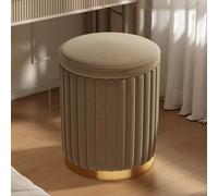 Silla de tocador con almacenamiento de franela, taburete de maquillaje, base de metal, banco de zapatos para comedor y dormitorio, muebles elegantes y funcionales para tu espacio