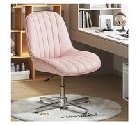 Silla de tocador Giratorio Moderna con Asiento Ancho y diseño sin Brazo para tocador de Maquillaje Pun PU PU Cuerpo Acolchado Silla de Escritorio de Oficina a Mitad de la Espalda ergonómica y