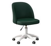 Silla de tocador Moderna de Cuero para Dormitorio de niñas, Silla de Escritorio pequeña y Linda con Base giratoria Ajustable para maquillarse en el Estudio o la Sala de Estar (Talla única, V