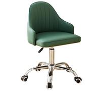 Silla de tocador pequeña, silla giratoria ajustable con brazos, silla de escritorio tapizada para oficina en casa, silla de maquillaje moderna de piel sintética con respaldo para dormitorio, espacio