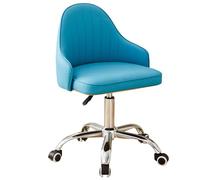 Silla de tocador pequeña, silla giratoria ajustable con brazos, silla de escritorio tapizada para oficina en casa, silla de maquillaje moderna de piel sintética con respaldo para dormitorio, espacio