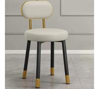 Silla de tocador, silla de maquillaje moderna con patas de metal, silla para tocador con espalda, elegante silla de taburete de tocador, taburete de tocador pequeño sin brazo para el hogar (color: f)