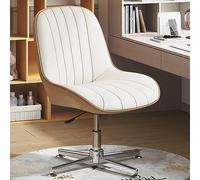 Silla de Trabajo giratoria ergonómica Moderna sin Brazos con Acolchado de Cuero PU para Oficina en casa Silla de tocador Elegante y cómoda (Azul) Octopus Feet