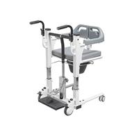 Silla de transferencia de elevación de pacientes para el hogar, elevador portátil de silla de ruedas con 2 cojines, capacidad de peso de 300 libras, silla de transferencia de cama a inodoro, base de