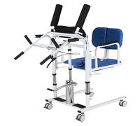 Silla de transferencia de elevación de pacientes para personas mayores y discapacitados, elevación y descenso hidráulicos de las grúas que viajan (azul)