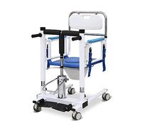 Silla de transferencia de elevación ultraligera, silla de tránsito hidráulica, silla de ruedas silenciosa para cabecera, silla de ruedas de elevación médica de transporte 4 en 1