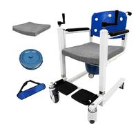Silla de transferencia de pacientes para el hogar, Silla de ruedas para ducha, Silla de transporte para ancianos con asiento abatible en 180°, apta para el hogar, hospital o residencia de ancianos