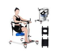 Silla de transferencia de pacientes para el hogar, silla de ruedas portátil con base ajustable, capacidad de 300 libras, ideal para movilidad de cama a inodoro
