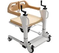 Silla de transferencia de pacientes, silla de ruedas portátil con elevador de pacientes para el hogar, silla de ducha de baño con asiento dividido de 180°, cómoda junto a la cama con orinal, 290 lbs