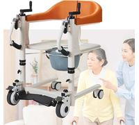 Silla de transferencia eléctrica para pacientes con asiento dividido de 180°, silla de ruedas portátil para movilidad, rueda universal silenciosa de 360°, uso doméstico y médico