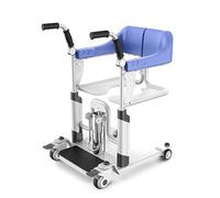 Silla de transferencia hidráulica con elevador de pacientes y ruedas, asiento abatible 360°, silla de ducha móvil para traslado a cama, capacidad de 125 kg.