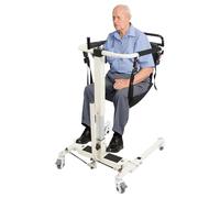Silla de transferencia hidráulica para pacientes de 120 kg, altura ajustable, altura 60 - 95 cm, ancho 58-75 cm, 4 ruedas universales con frenos y 2 cojines de asiento, elevador de pacientes para