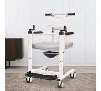 Silla de Transferencia Hidráulica, Silla de Traslado Elevador de Pacientes, Silla de Ruedas Portátil con Inodoro Junto a La Cama, Altura Ajustable, para Personas Mayores Discapacitadas