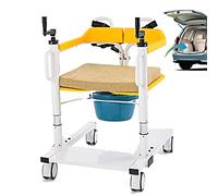 Silla De Transferencia para El Cuidado De Personas Mayores/Discapacitados con Elevador De Pacientes, Altura Ajustable, Diseño Dividido De 180 °, Silla De Ruedas De Baño Multifuncional, con Cuña