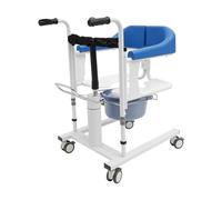 Silla de transferencia para personas mayores con orinal portátil, elevador de pacientes hidráulico, capacidad de carga de 90 kg, altura de elevación ajustable, asiento elevador de pacientes, asiento