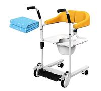 Silla de transferencia portátil con asiento dividido de 180°, ruedas giratorias, movimiento silencioso y suave con frenos, fácil instalación