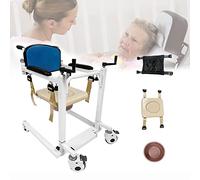 Silla de Transferencia Silla de ruedas de transferencia, elevador de respaldo de cama eléctrico ajustable, silla con cojín, altura y ancho ajustables, elevador multifunción de 360°, ruedas s